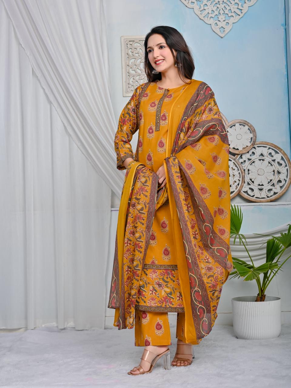Saanjh – Mustard Kalamkari Charm Set