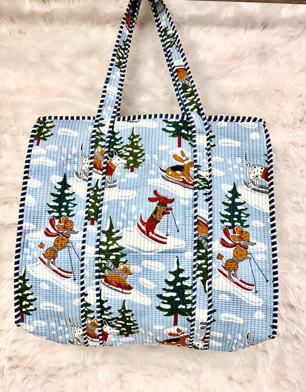 Icy Trails - Quilted Tote Bag