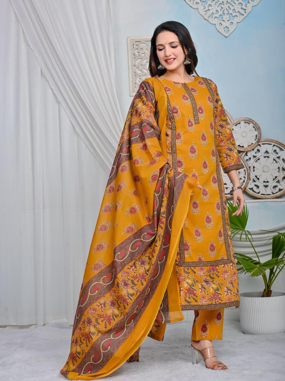 Saanjh – Mustard Kalamkari Charm Set