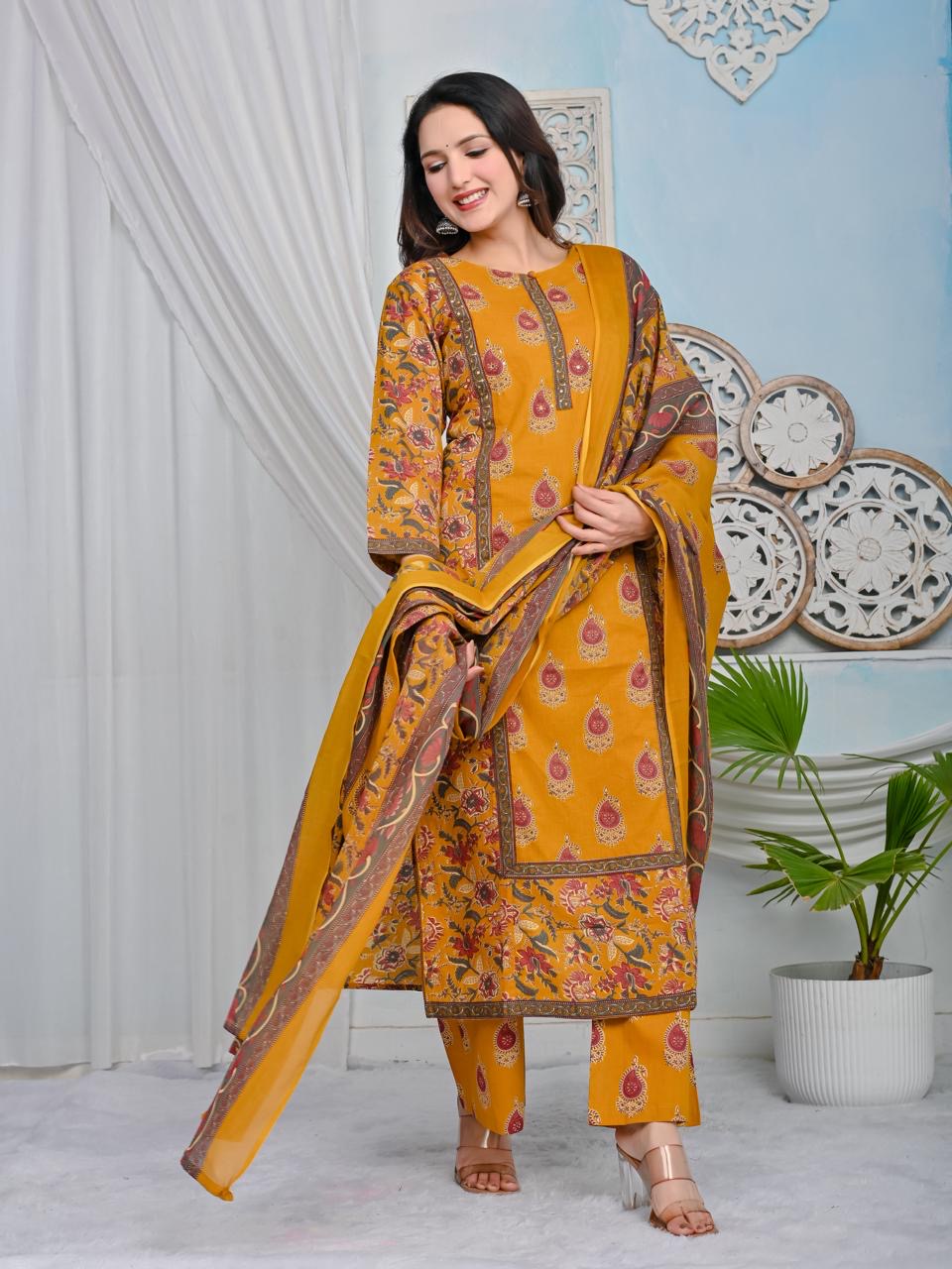 Saanjh – Mustard Kalamkari Charm Set